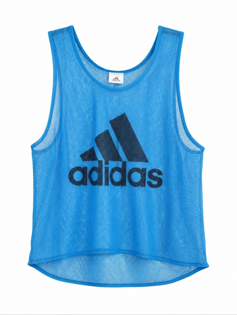 Adidas Women Athletic Mesh Tank Top Blue Logo Workout Gym Size S
